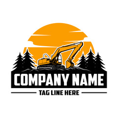 Excavator Vector Logo, vector illustration