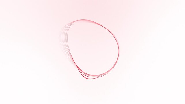 artificial intelligence circle wave animation with glowing red lines on white background for virtual assistant technology concepts