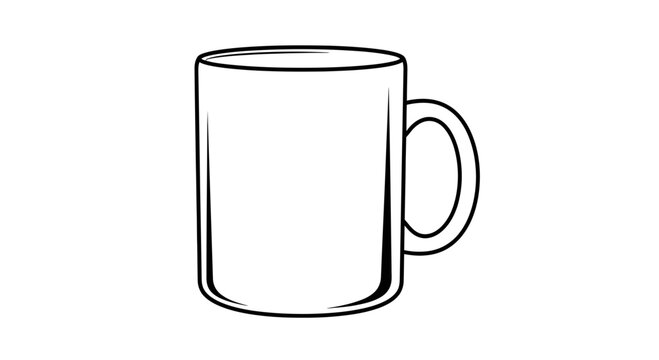 line drawing of a mug