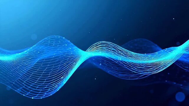 Blue wave pattern on dark background