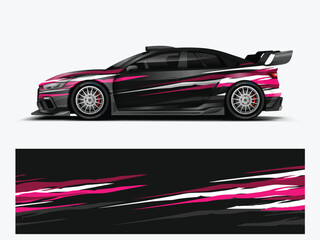 Obraz premium Pink/White and Black Modern Vehicle Wrap Design for Commercial Branding