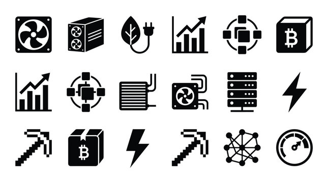 Mining hardware and machine for bitcoin blockchain cryptography cryptocurrency system infrastructure