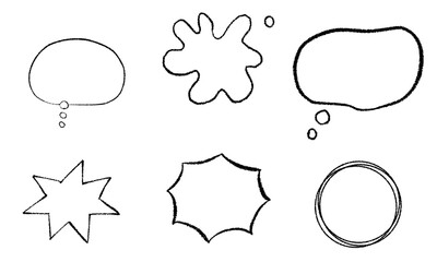 手描きの漫画風セリフ枠セット