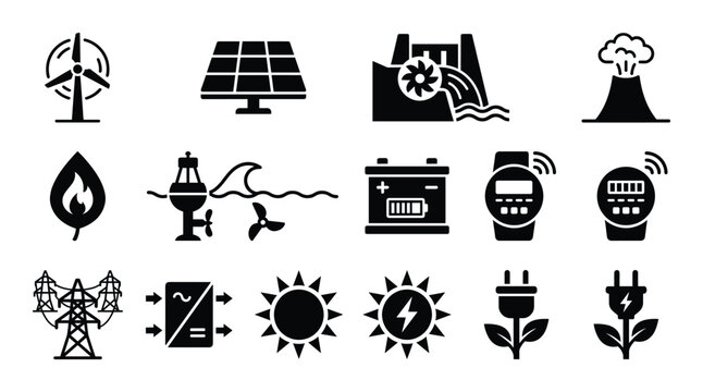 Wind turbine ecological nature generator clean energy source icon on transparent background