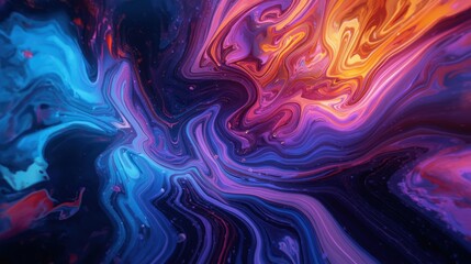 A mesmerizing blend of vibrant colors swirling together in an abstract art piece