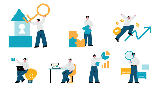 ビジネスマンのイラストセット