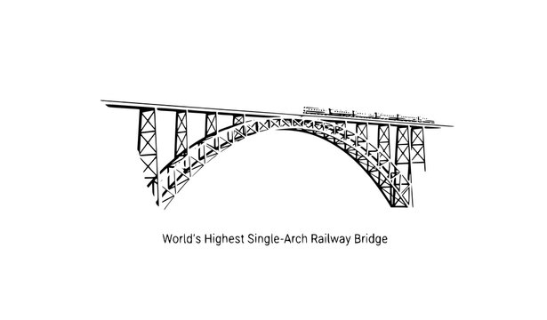 SEO Title 3
Chenab Bridge Perspective View World Highest Railway Arch Engineering Vector