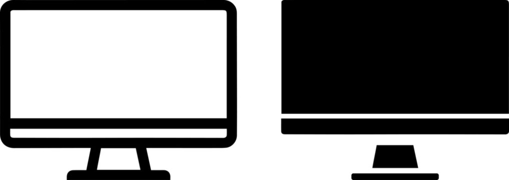 Modern computer monitor and desktop display icons