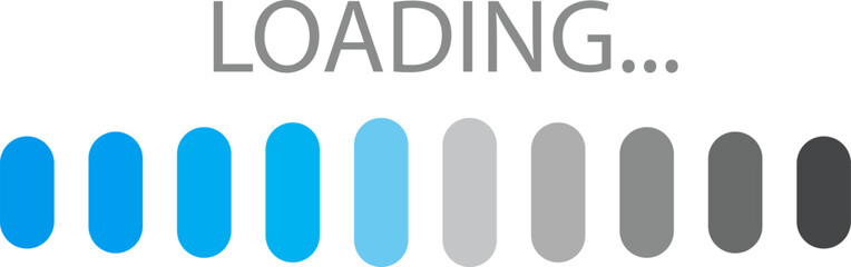 Loading animation with colorful progress bars on white background