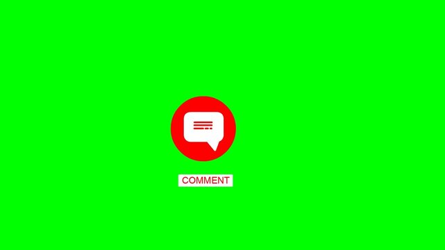 Comment icon animation on green screen background