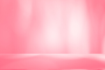 Fototapeta premium Wall interior background, studio and backdrops show products.with shadow from window color pink background for text insertion and presentation interior decoration 