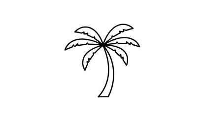 Fototapeta premium Minimal Monoline Palm Tree Continuous Line Icon Vector