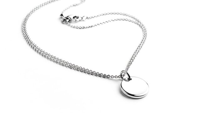 Sterling silver necklace with heart pendant and sparkling diamonds