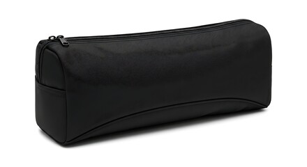 Naklejka premium Elegant black crocodile skin handbag with zipper closure