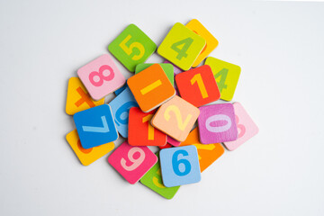 Fototapeta premium Math number colorful on white background,