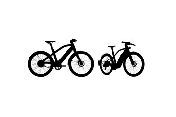 Fototapeta premium Three modern electric bicycles showcasing sleek design and advanced technology features