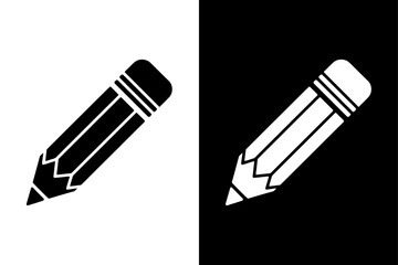 Pencil Glyph Icon Vector. Simple Construction Pencil Silhouette for Web Design