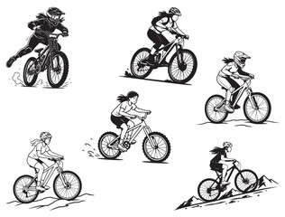Obraz premium BMX BIKING GIRL SILHOUETTE