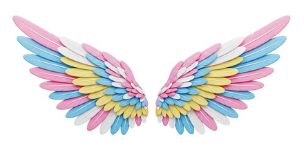 Obraz premium Colorful Feathered Angel Wings