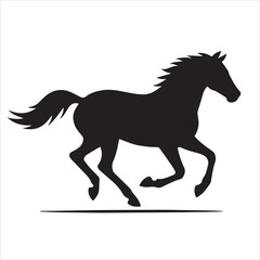horse silhouette isolated on white