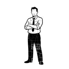 Fototapeta premium Confident Businessman Silhouette with Crossed Arms