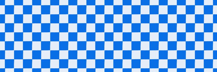 Fototapeta premium Blue square pattern. Seamless checkered background