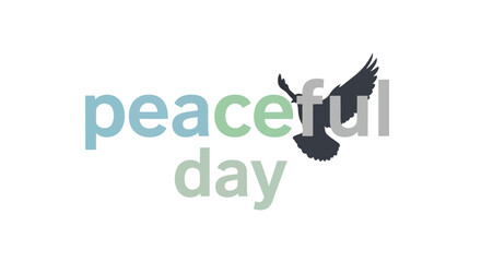 Fototapeta premium Symbolic avian silhouette conveying serenity and calm amidst typographic expression of daily tranquility