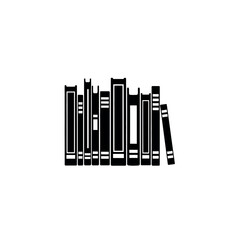 Obraz premium Bookshelf silhouette black and white illustration.