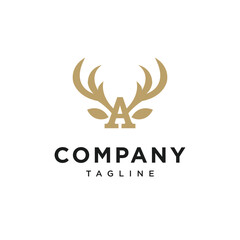 Letter A Horse Deer Logo Icon Vetor