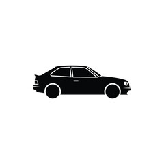 Naklejka premium Black silhouette of a two-door car vehicle