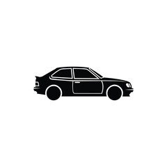 Fototapeta premium Black silhouette of a two door car vehicle