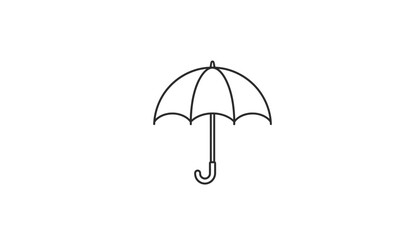 Obraz premium Minimalist Umbrella Icon, Simple Line Art, Weather Protection Symbol