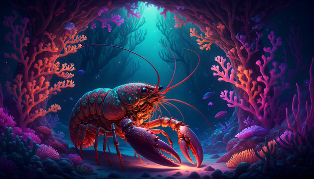 lobster on the sea