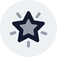Flat Detailed Star Shining Inside a Circle Shape Icon Design
