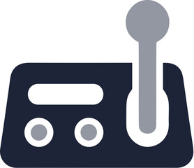 Minimalist Flat Design Game Console Joystick Device Electronics Icon