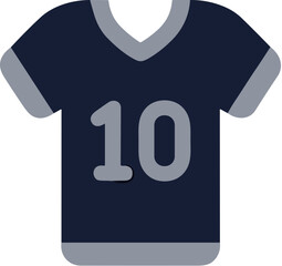 Simple Flat Design Numbered Jersey Sportswear Shirt Fashion Element