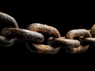 Fototapeta premium chain segment isolated on a black background