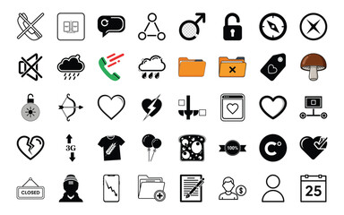 Fototapeta premium Collection of modern business and technology icons for commercial use