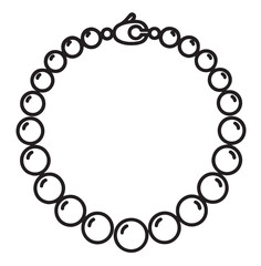 Fototapeta premium A simple line drawing of a pearl bracelet on a white background