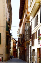 Historical Buildings in the Old Town of Palma, the Capital of Mallorca
