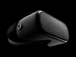 vr headset isolated on a black background