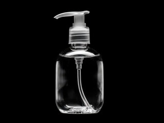 hand sanitizer bottle isolated on a black background