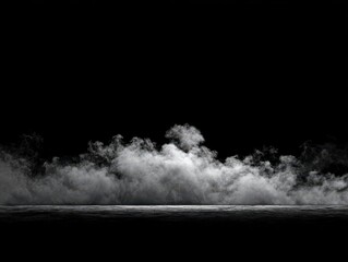 fog overlay element isolated on a black background