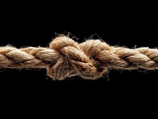 rope piece isolated on a black background