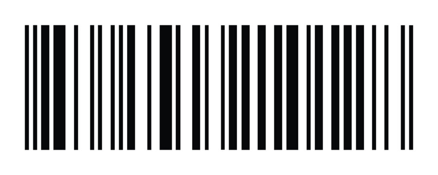Barcode symbol. Fake barcode sample for mockup product. Transparent PNG and vector