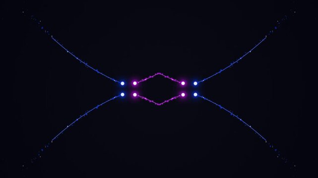 Glowing Purple and Blue Neon Shapes Animation.