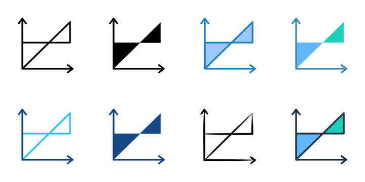 Break Even Analysis icons set multiple style collection. Editable stroke 
