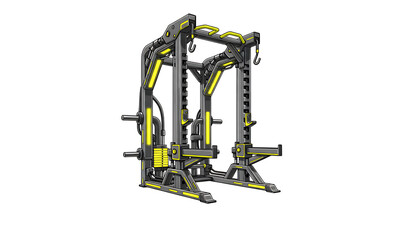 Multi-functional gym equipment on a white background exercise fitness machine isolated on a transparent background