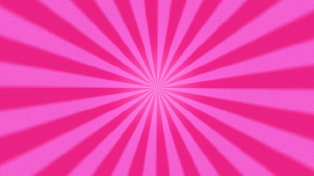 Pink and red rays radiate outward from a central point