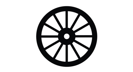 Simple black wheel design with radial spokes a striking silhouette © MDALTUFHOSAIN